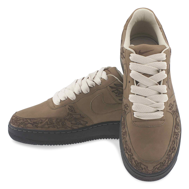 Laser engraving of leather sports shoe Thinklaser